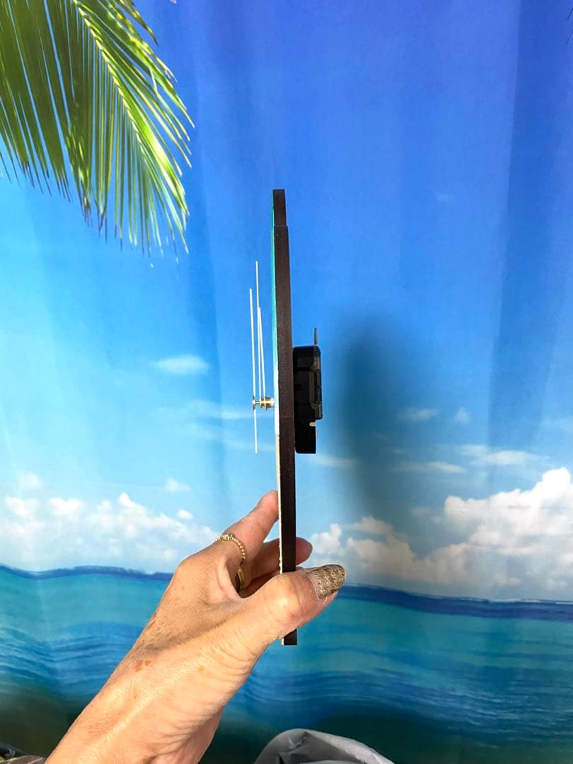 海レジンアート〜シェル型24cm掛け時計