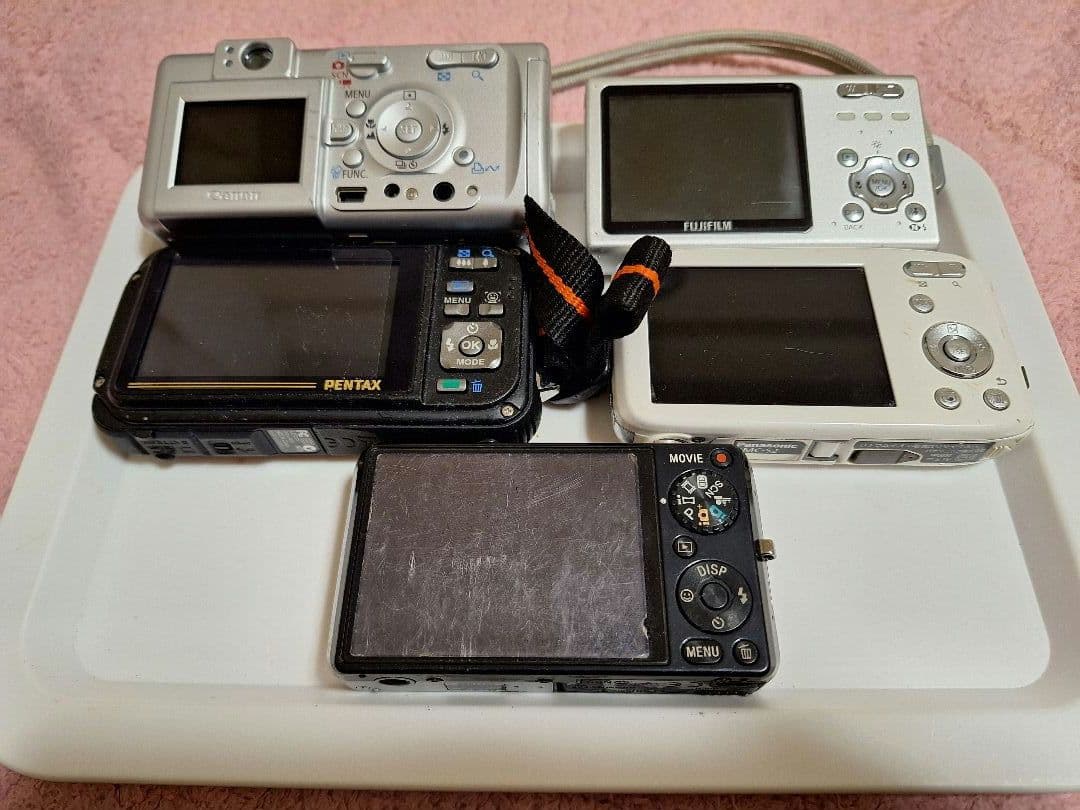 多種デジカメまとめ売り5台完全ジャンク部品取りリペア専用❗故障品使用不可