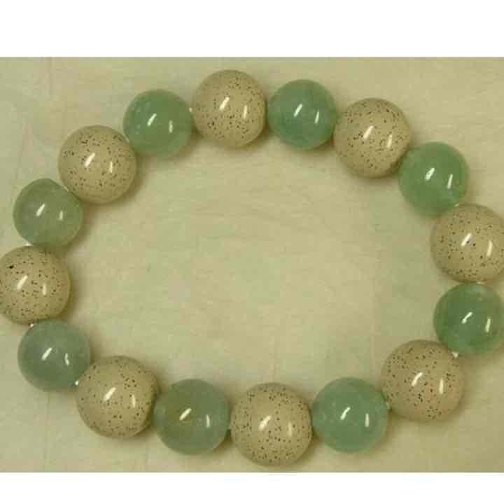 アクアマリン北投石ブレスレット