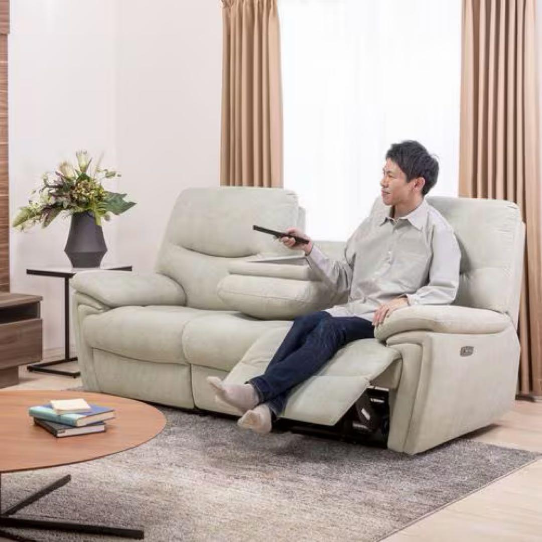 電動リクライニングソファ山田オリジナル YES140001LMO3P 3人掛け