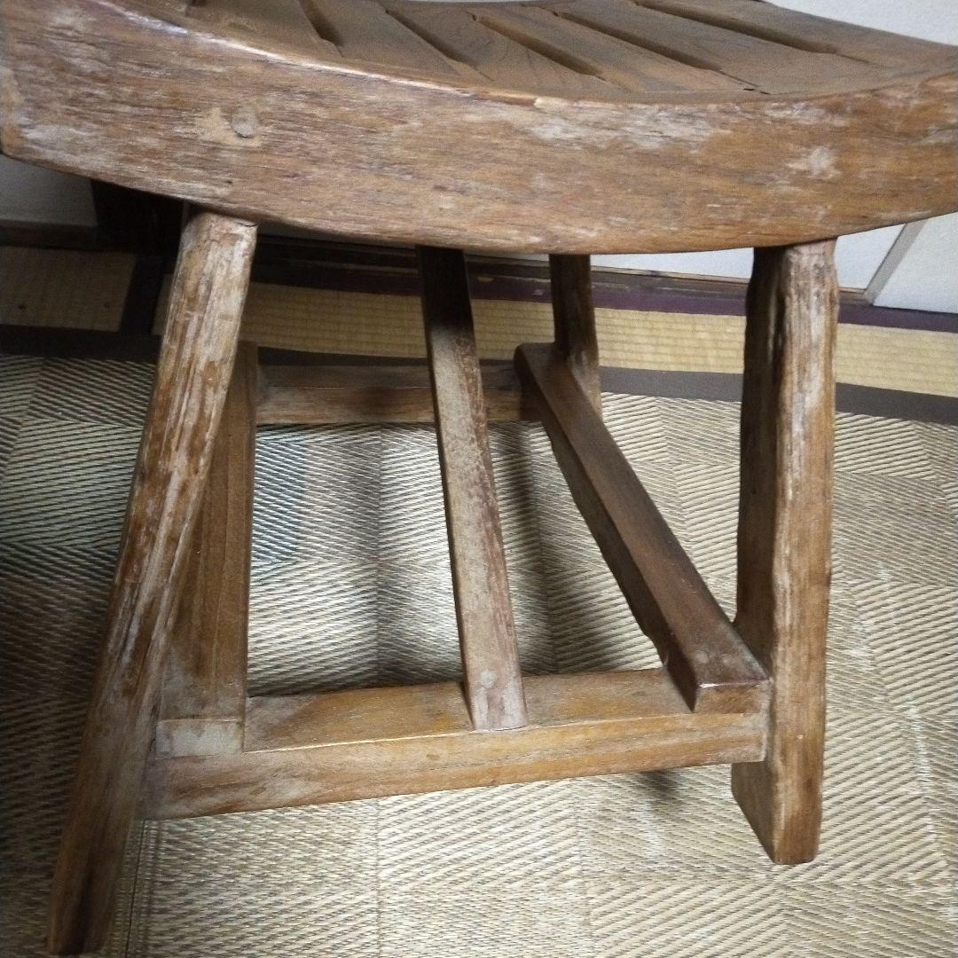 【直接引取り限定!】オールドチーク　無垢材　ナチュラルウッド　チェア　東南アジア