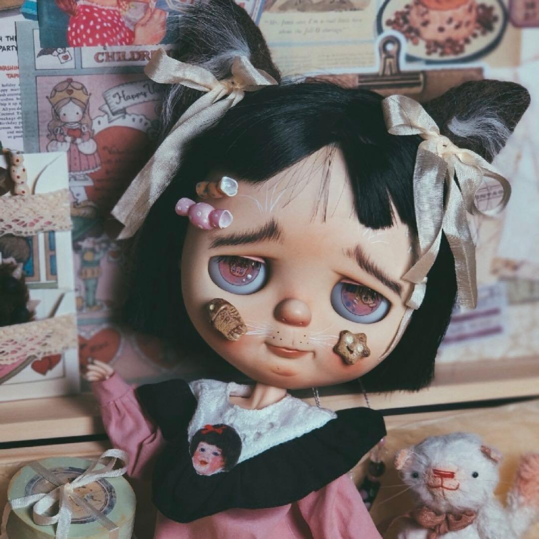カスタムブライス 人形 個性的 海外作家様 メルティーキャット 黒猫 フルセット