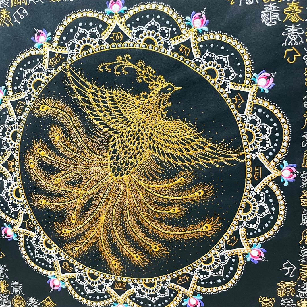 【開運✴︎金鳳凰】巨大・曼荼羅アート龍体文字&篆書体 108体 34×34cm