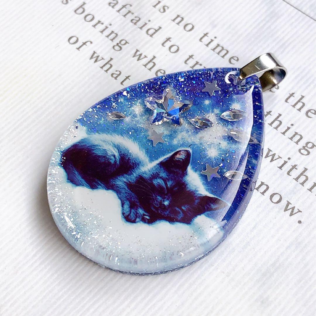 同梱値引100円❤️No.2468 レジン ペンダントトップ 猫 ネコ ねこ ♡