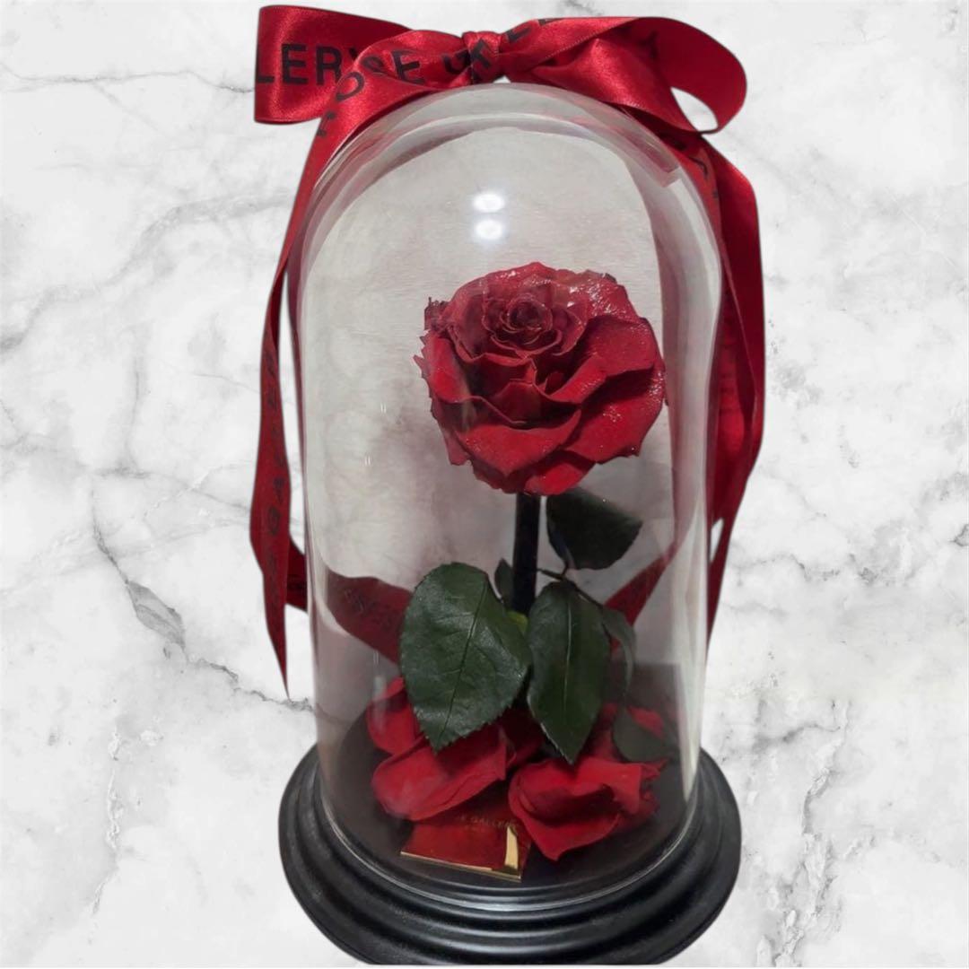 プリザーブドフラワー　ベルローズ・ダイヤモンドエディション 1輪 ブライトレッド