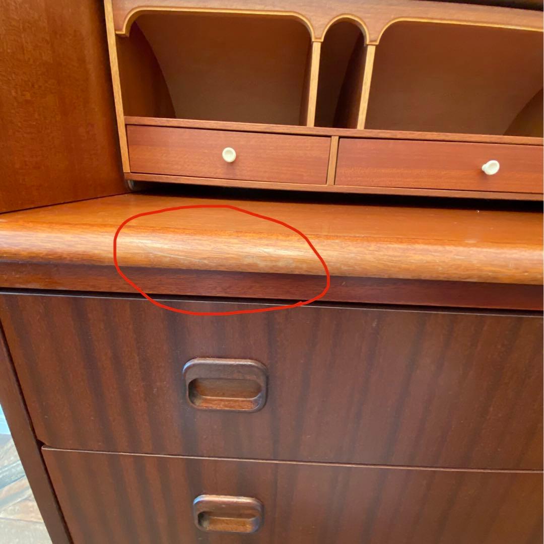 北欧家具 鍵付 スウェーデン ヴィンテージ バレル型 ライティングビューロー