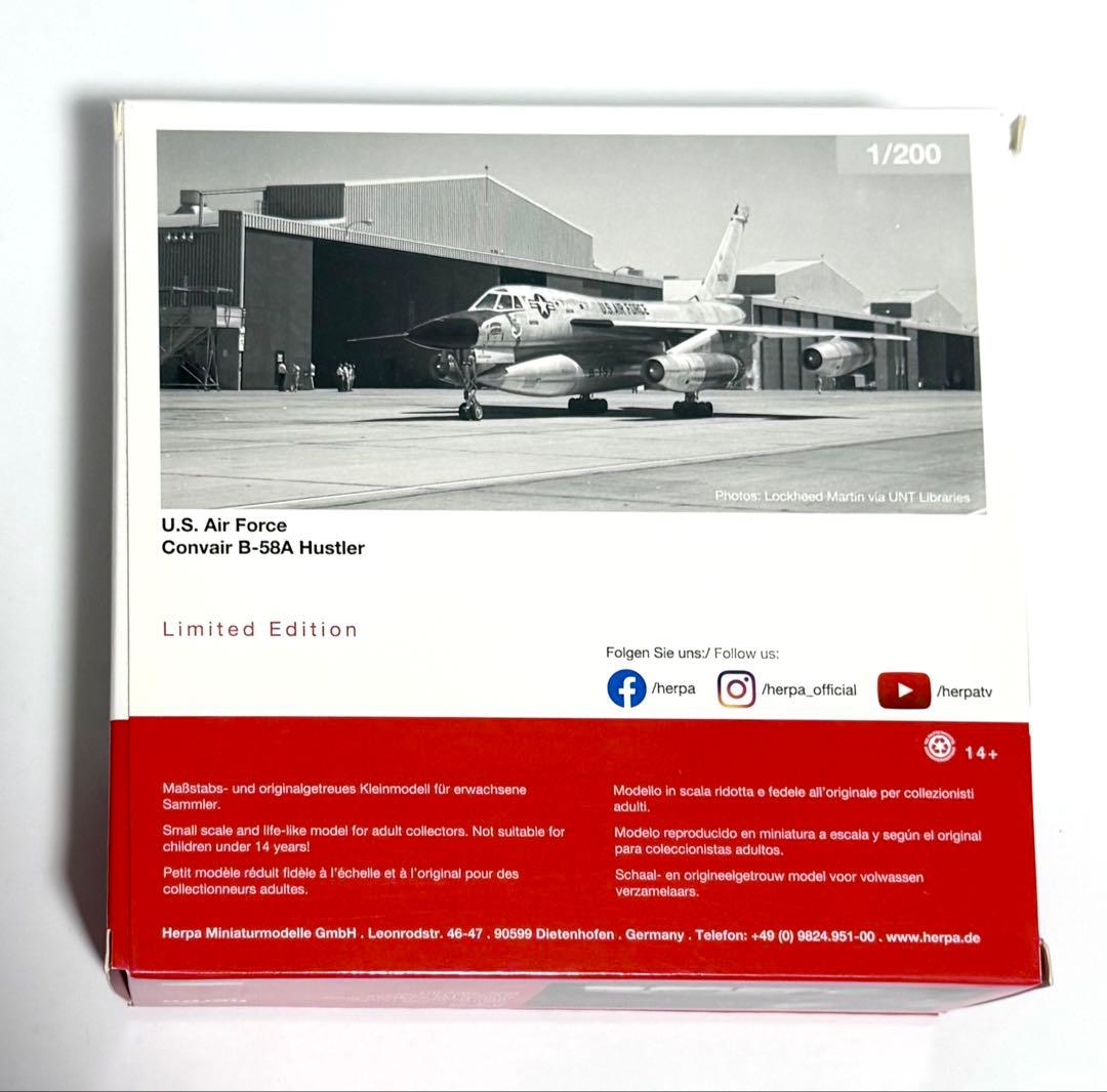 航空機・ヘリコプター Herpa 1/200 Convair B-58A Hustler