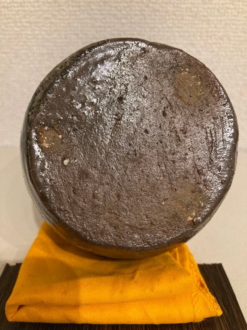 越前焼　片口花入　お歯黒壺　弌茎庵　是閑作