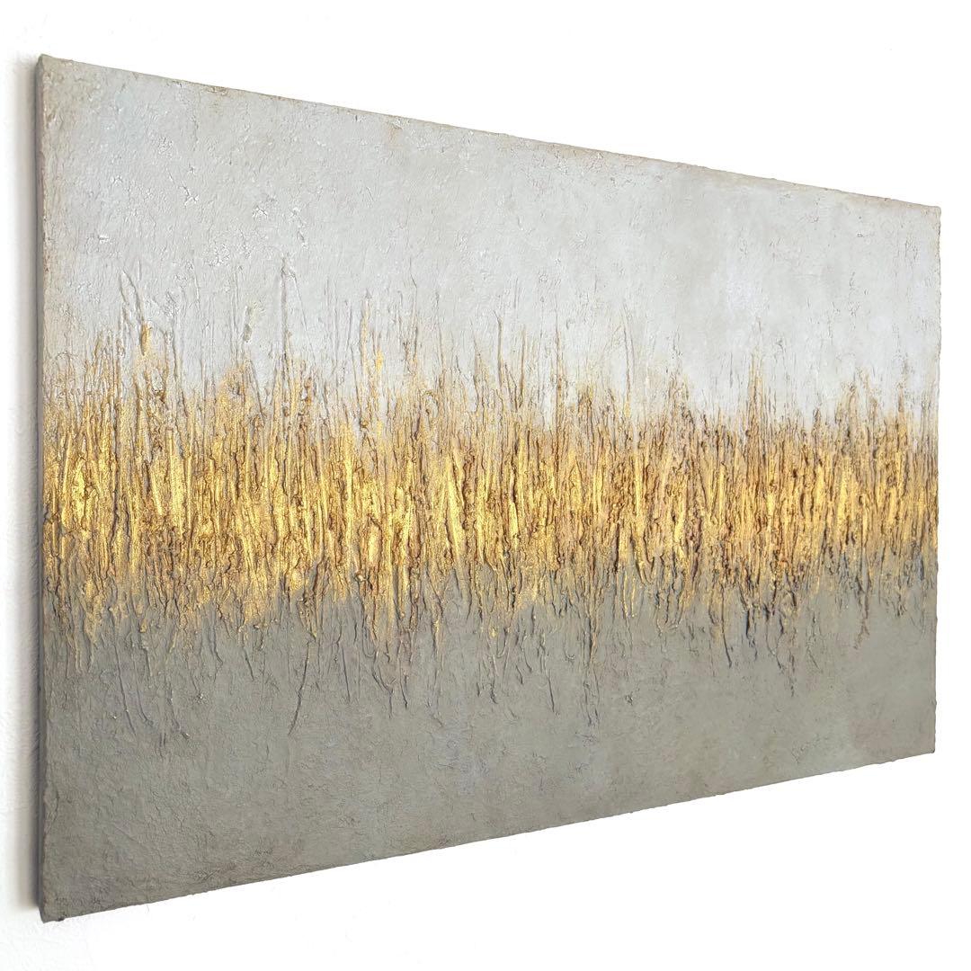 テクスチャーアート・アブストラクト＊アクリル画抽象画現代アートゴールド絵画原画