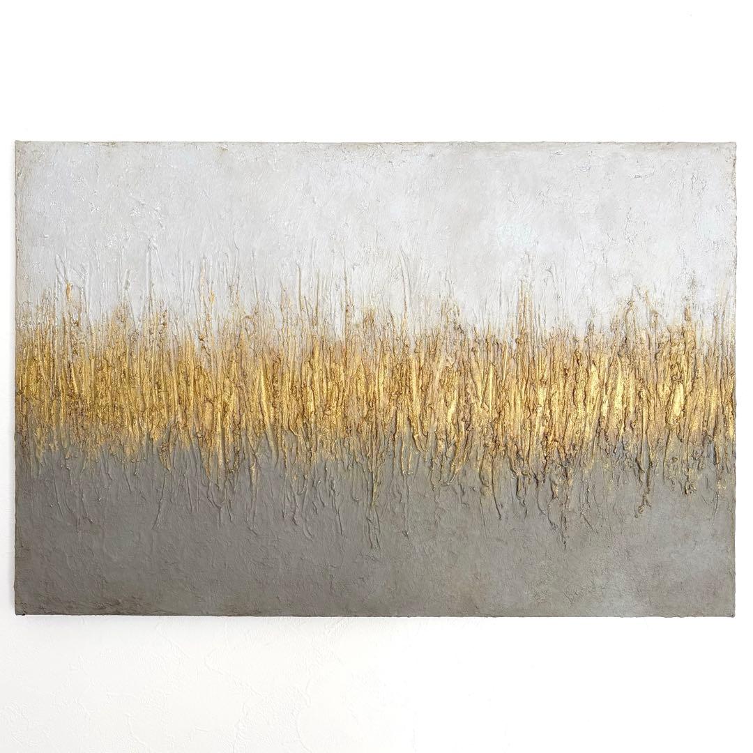 テクスチャーアート・アブストラクト＊アクリル画抽象画現代アートゴールド絵画原画