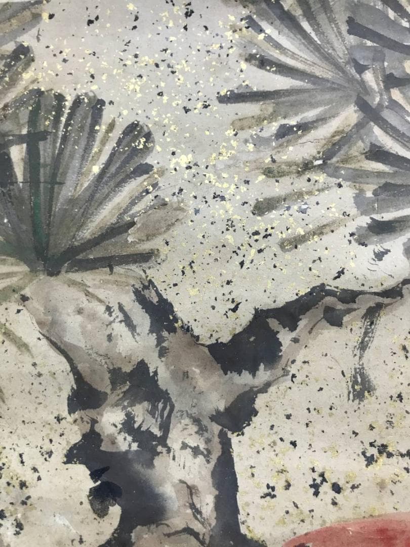 【真作】野東端/旭日老松図/日ノ出松図/正月掛/掛軸/名家伝来/AC-720