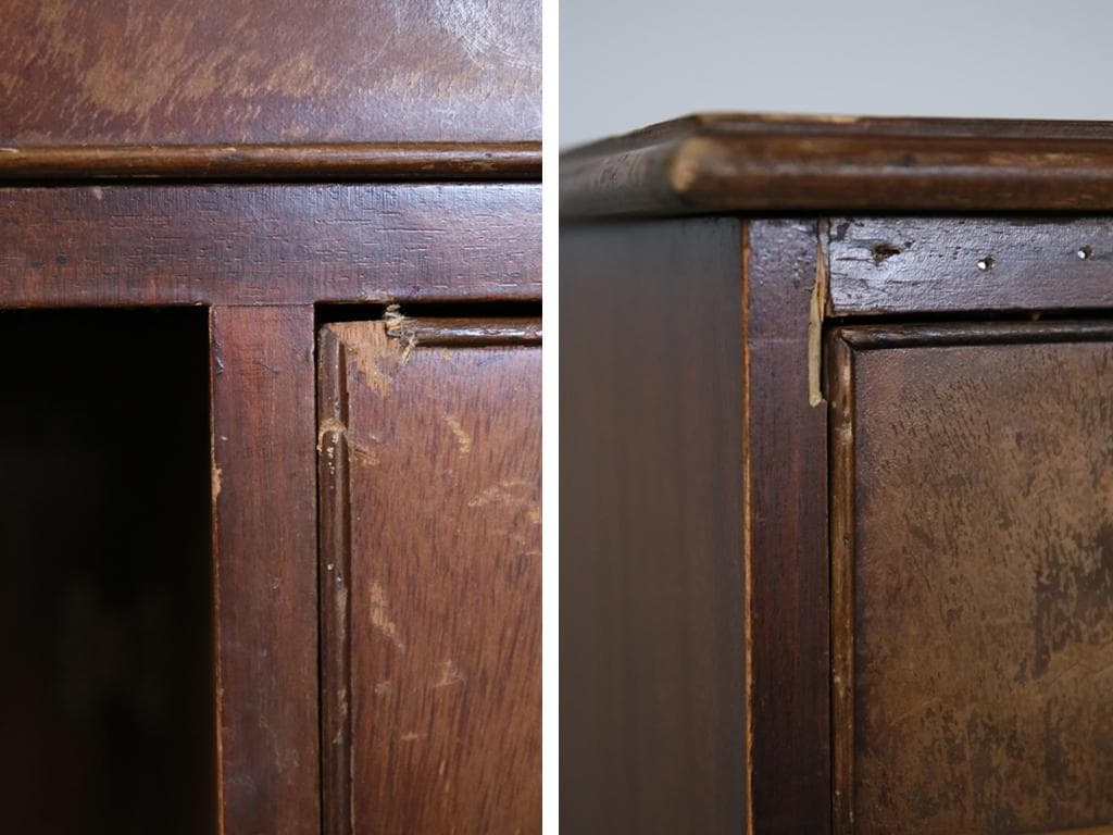 英国アンティーク木製の両袖デスク/勉強机/テーブル/オフィス事務(91-223)