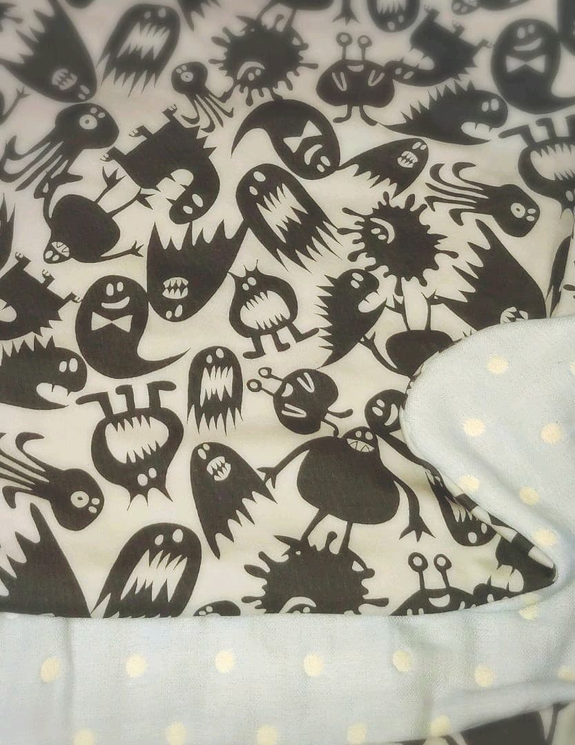 専用♥みかん❤もっちりニット×６重ガーゼ⭐特大ブランケット❤モンスター…グレー