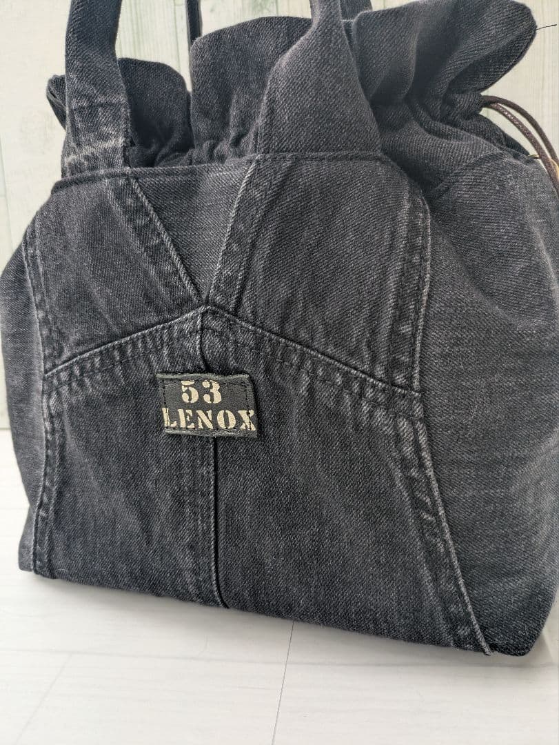 デニムリメイク　巾着トートバッグ　＊オーバーオール＊