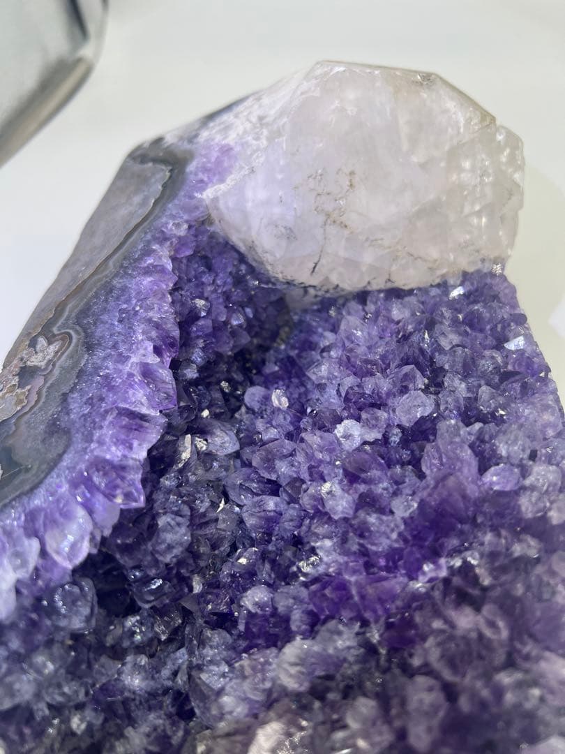 【極大・希少】アメジスト 原石 3.1kg カルサイト共生 クラスター 浄化