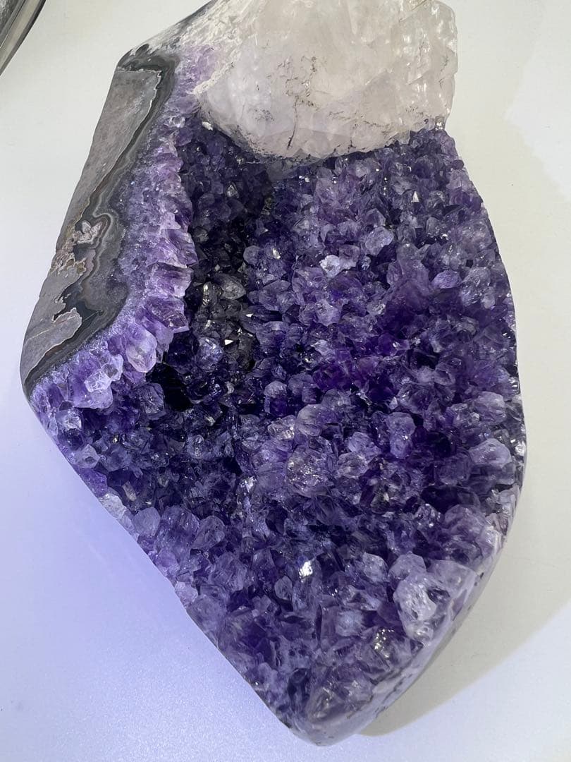 【極大・希少】アメジスト 原石 3.1kg カルサイト共生 クラスター 浄化
