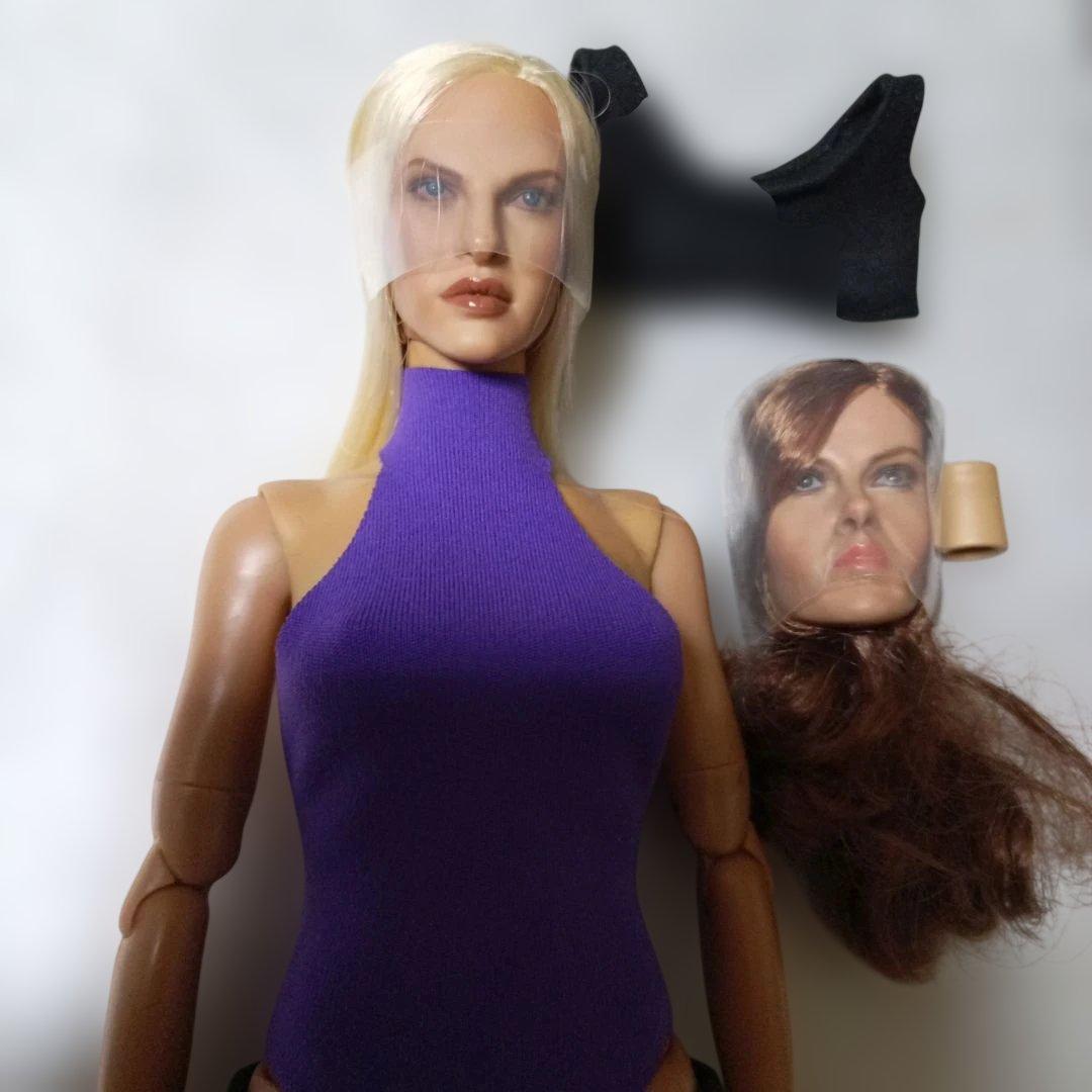 1/6 ホットトイズトゥルータイプ コーカシアン女性素体 交換ヘッド レオタード