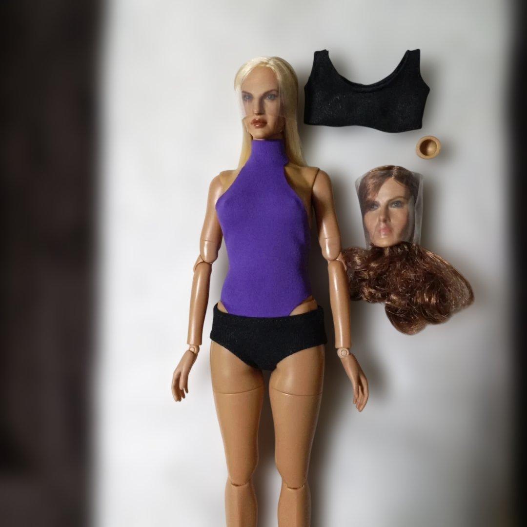 1/6 ホットトイズトゥルータイプ コーカシアン女性素体 交換ヘッド レオタード