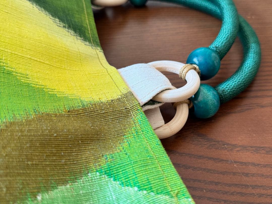 帯リメイクバック　爽やか緑のバック