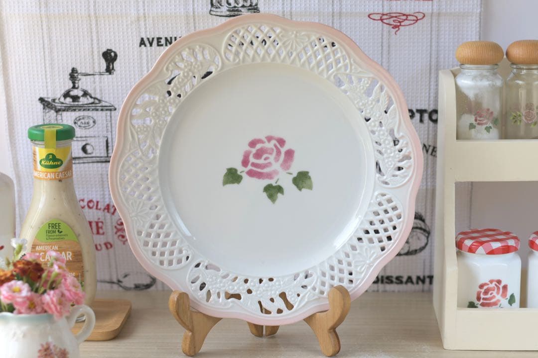 マニーローズ バロックアナイス　プレートL 絵皿　陶器 日本製　新品