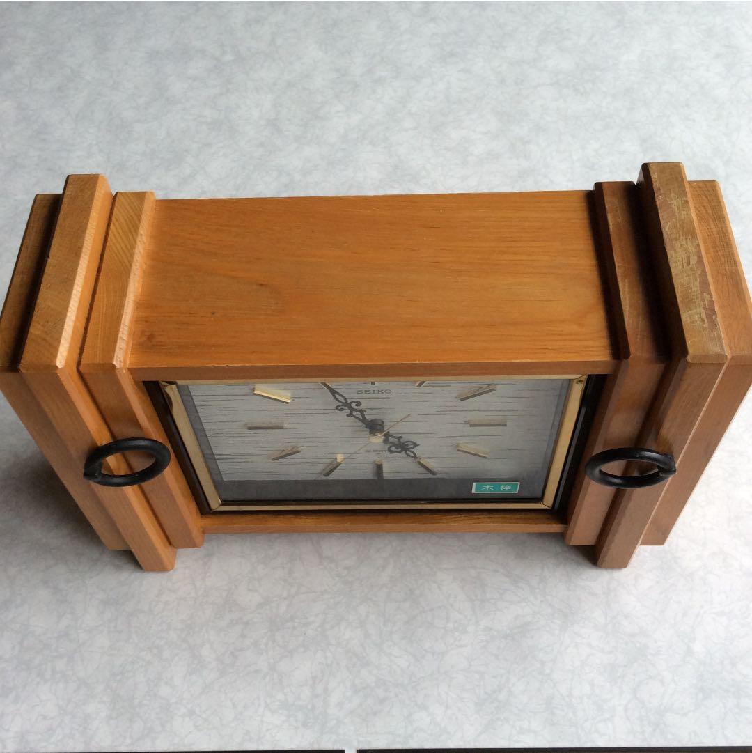 <値下げ> SEIKO QUARTZ木枠 置時計