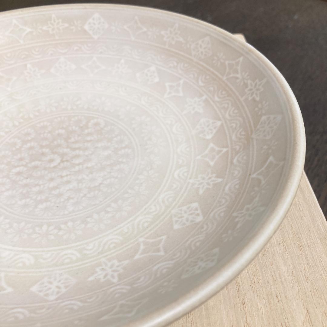 【新品未使用品】霞三島 皿 七代目　浅見五郎助作　木箱付き