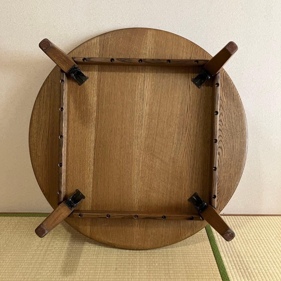 ちゃぶ台　折りたたみ　直径100cm ナラ無垢