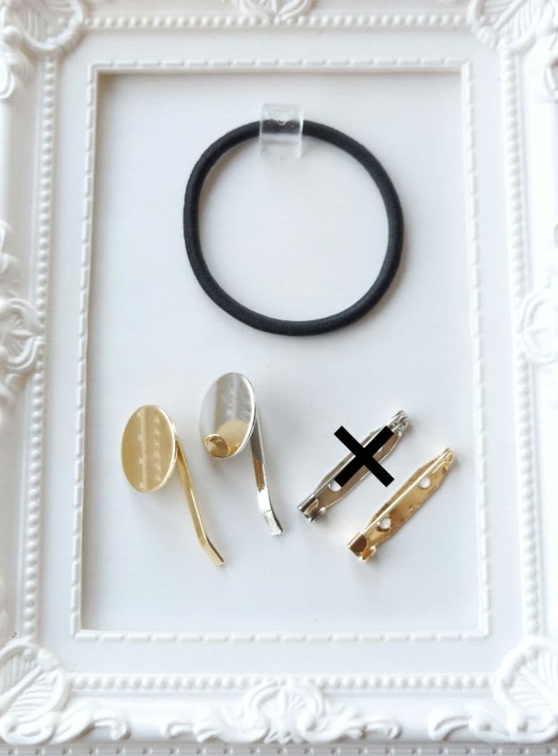 【1024】レジン　ヘアゴム　ポニーフック　ブロ―チ　ハンドメイド