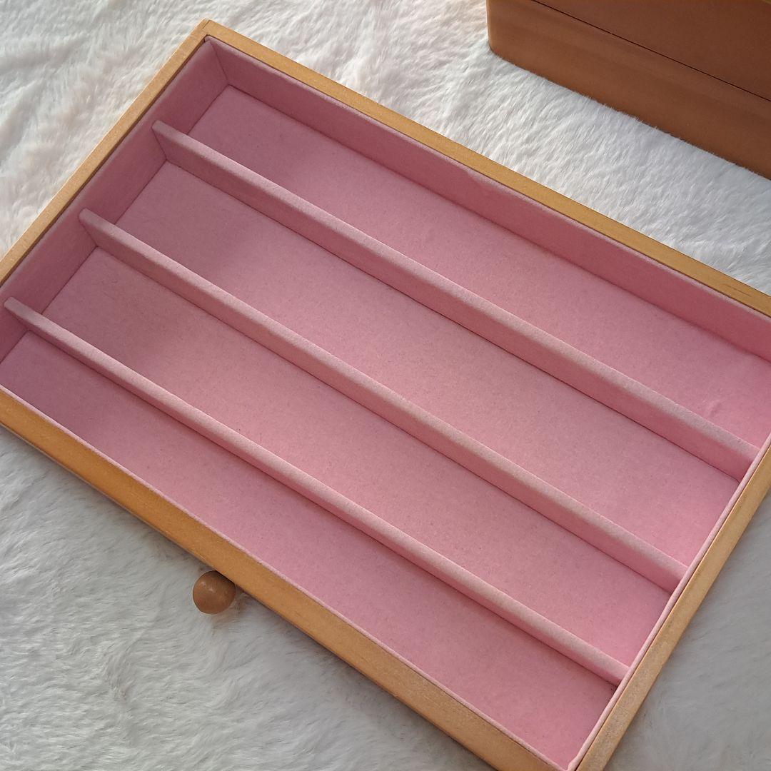 希少　ハローキティ　木製　3段　ジュエリーBOX　収納ケース　アクセサリーケース