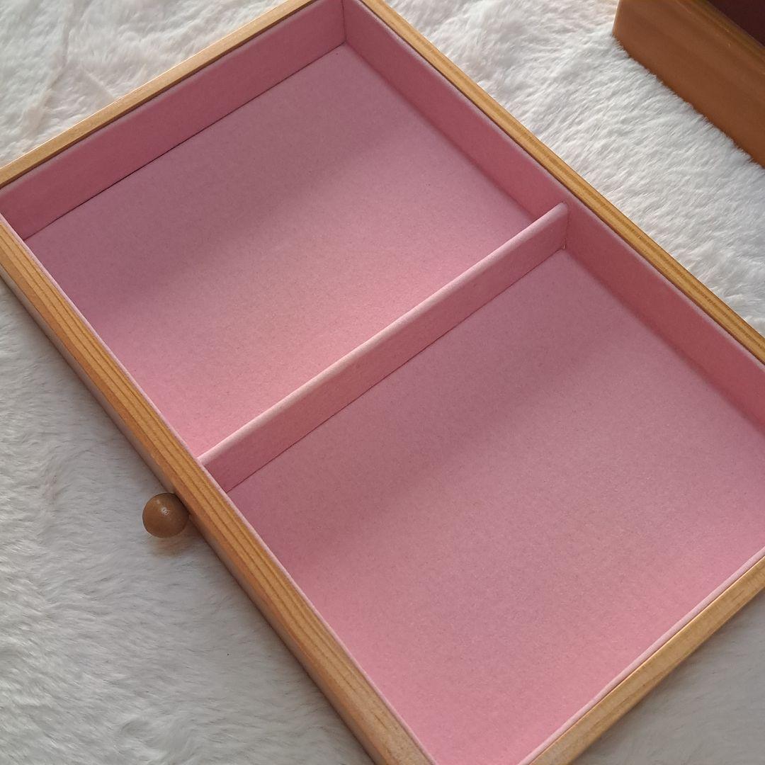 希少　ハローキティ　木製　3段　ジュエリーBOX　収納ケース　アクセサリーケース