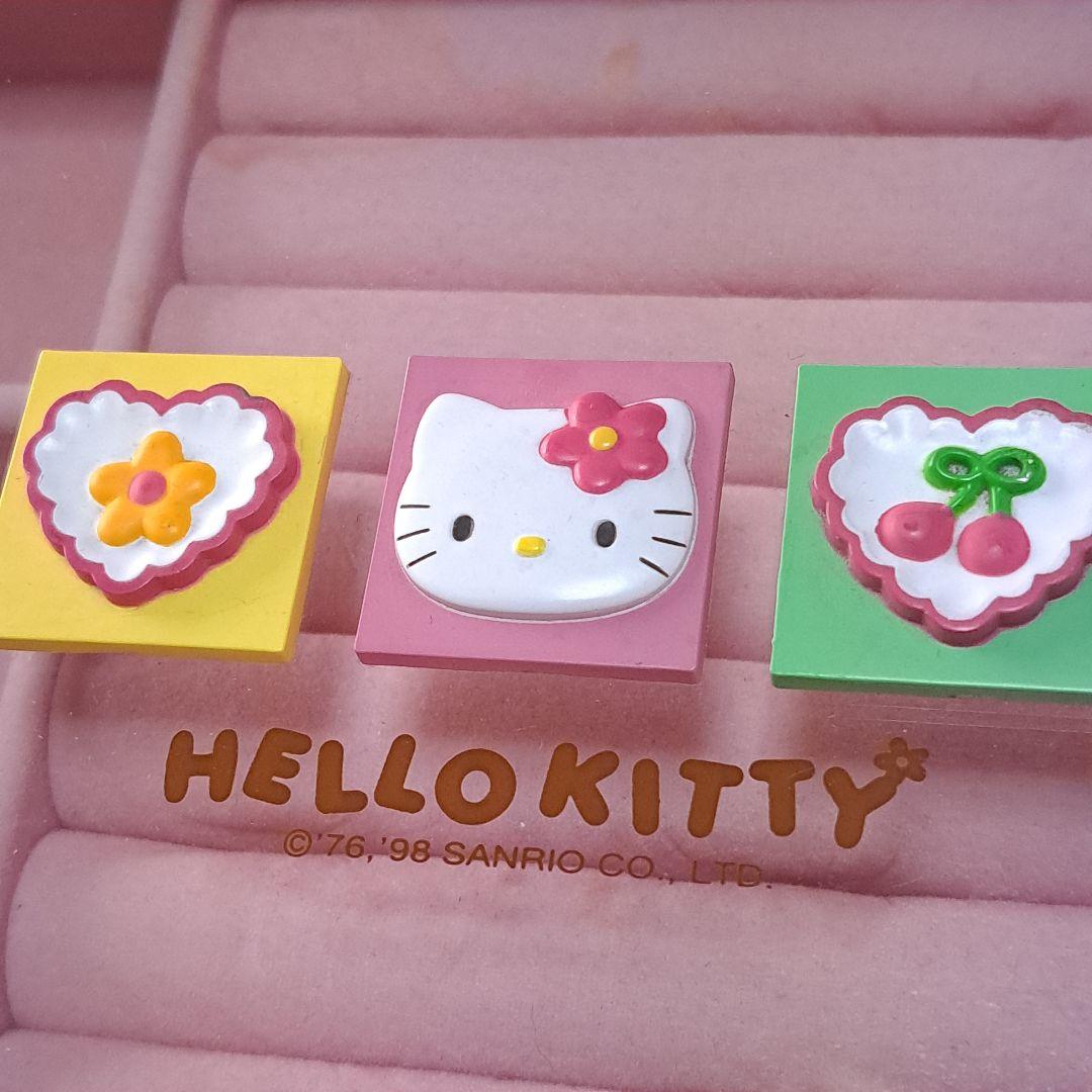 希少　ハローキティ　木製　3段　ジュエリーBOX　収納ケース　アクセサリーケース