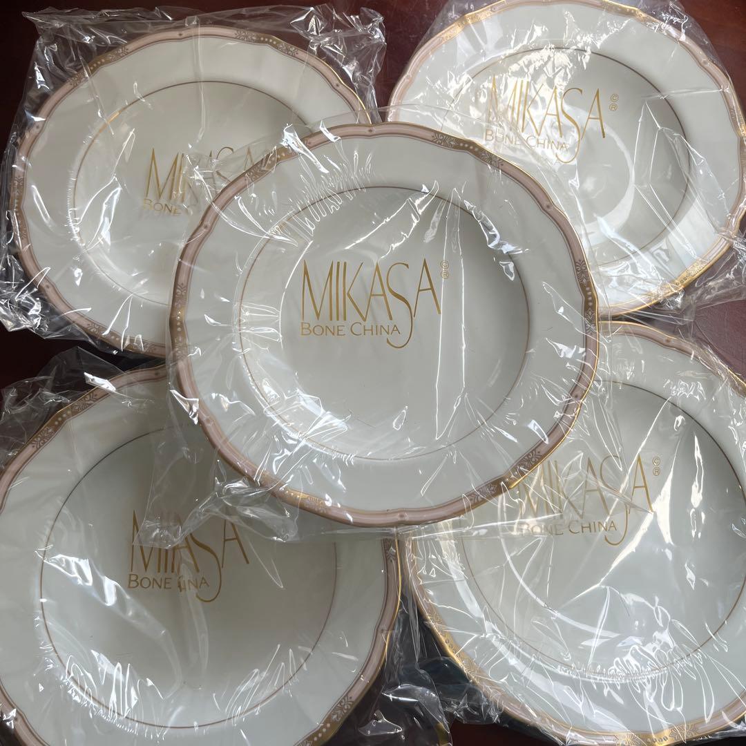 【新品未使用】MIKASA BONE CHINA スープ皿5枚セット　箱入り