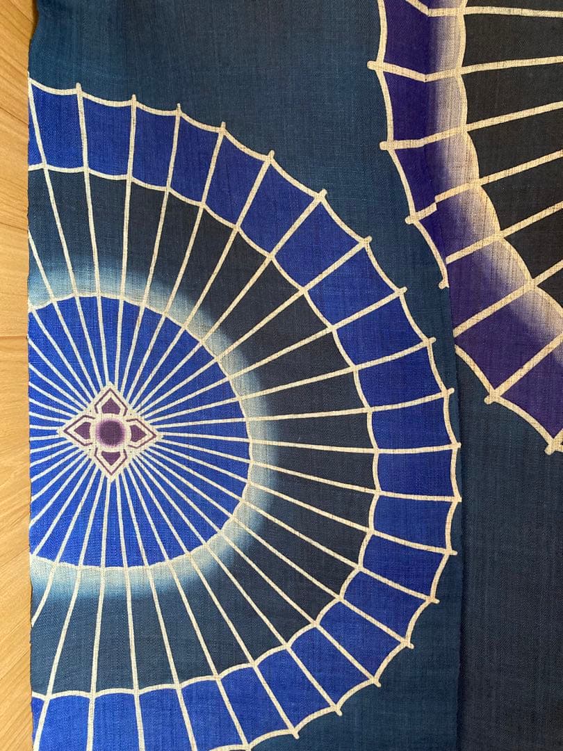 京都くろちく【新品】高級麻筒描き暖簾「番傘」31,350円♪150センチ