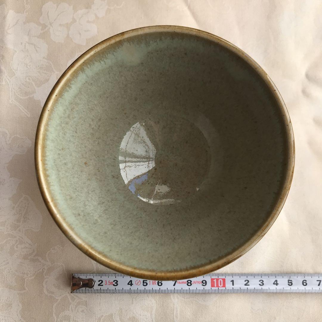 陽炎園　膳所焼　灰釉切高台　茶碗