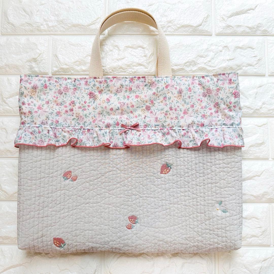 ハンドメイド　リバティ　花柄　女の子　レッスンバッグ　ヌビ　入園入学　上靴入れ