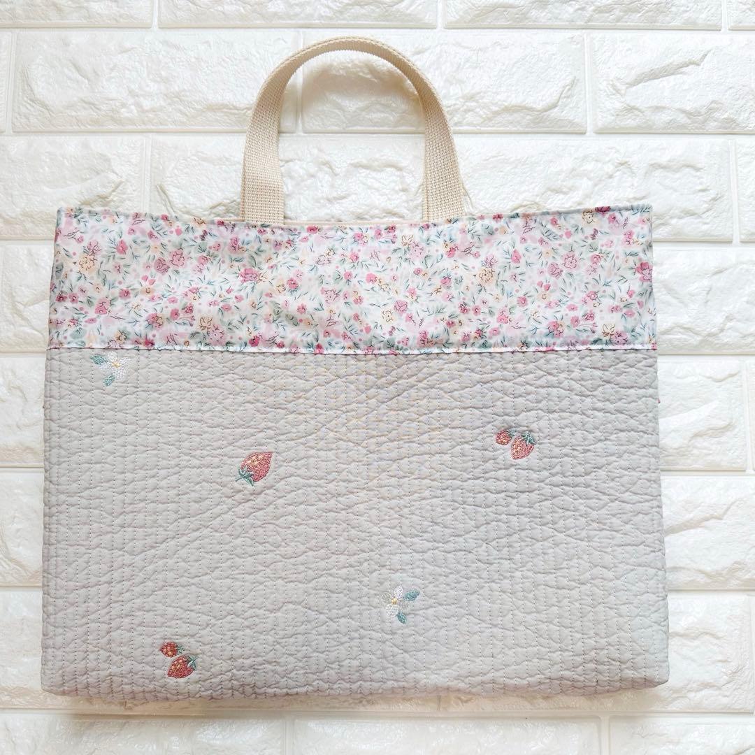 ハンドメイド　リバティ　花柄　女の子　レッスンバッグ　ヌビ　入園入学　上靴入れ