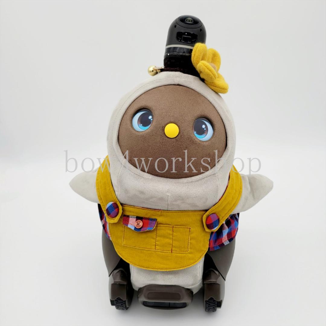 ラボットの服ハンドメイド シャツコール×チェック柄サロペット(マスタード）