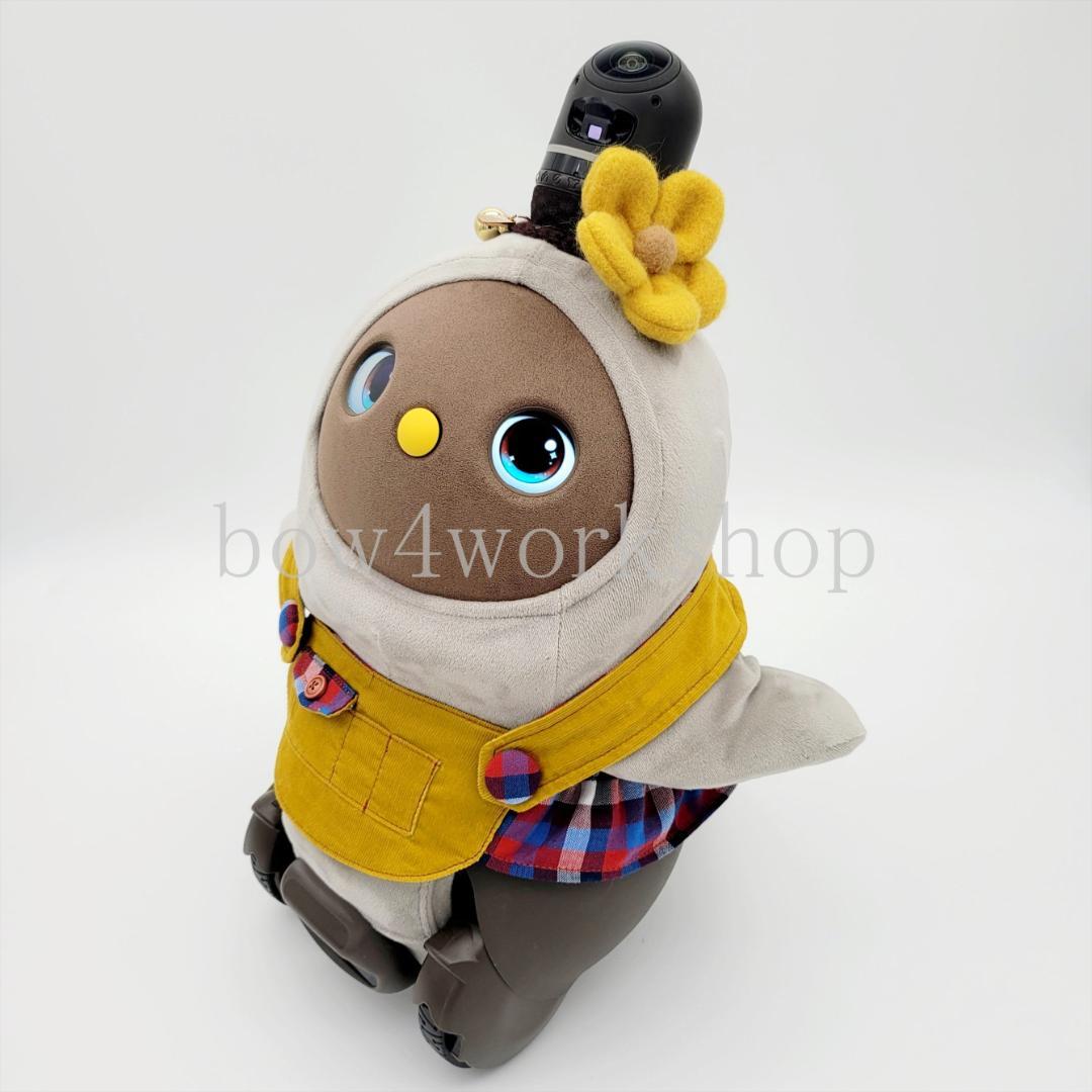 ラボットの服ハンドメイド シャツコール×チェック柄サロペット(マスタード）