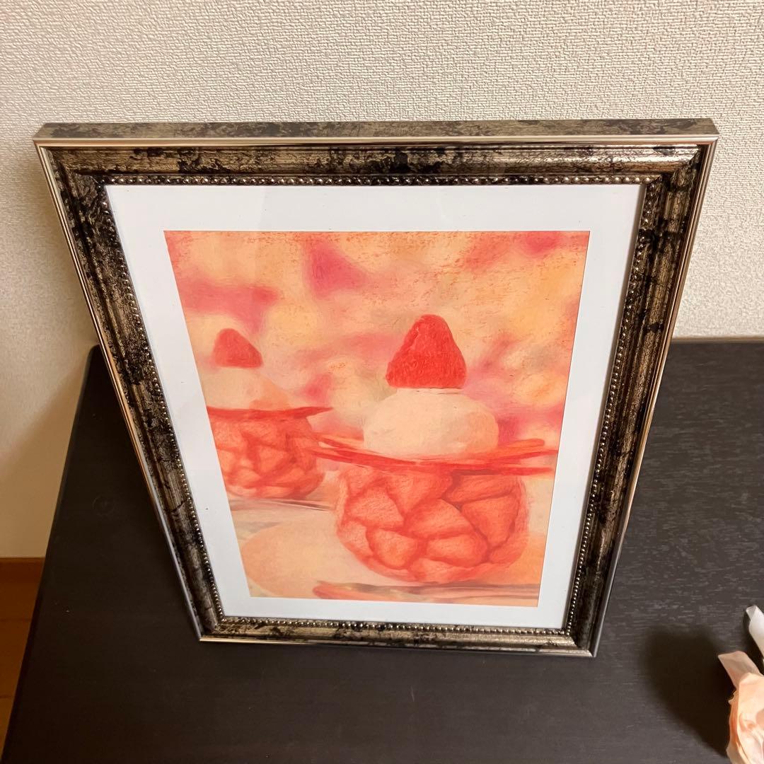 スイーツアート2 パステル画　額縁寸法32.7㎝×24.0㎝×1.5㎝