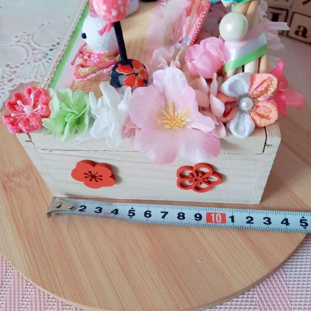 NO20  桃の節句❀.*゜ひな祭りアレンジ  雛人形 木製BOXver.