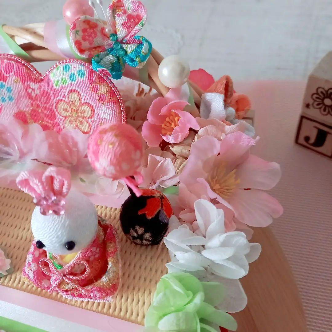 NO20  桃の節句❀.*゜ひな祭りアレンジ  雛人形 木製BOXver.