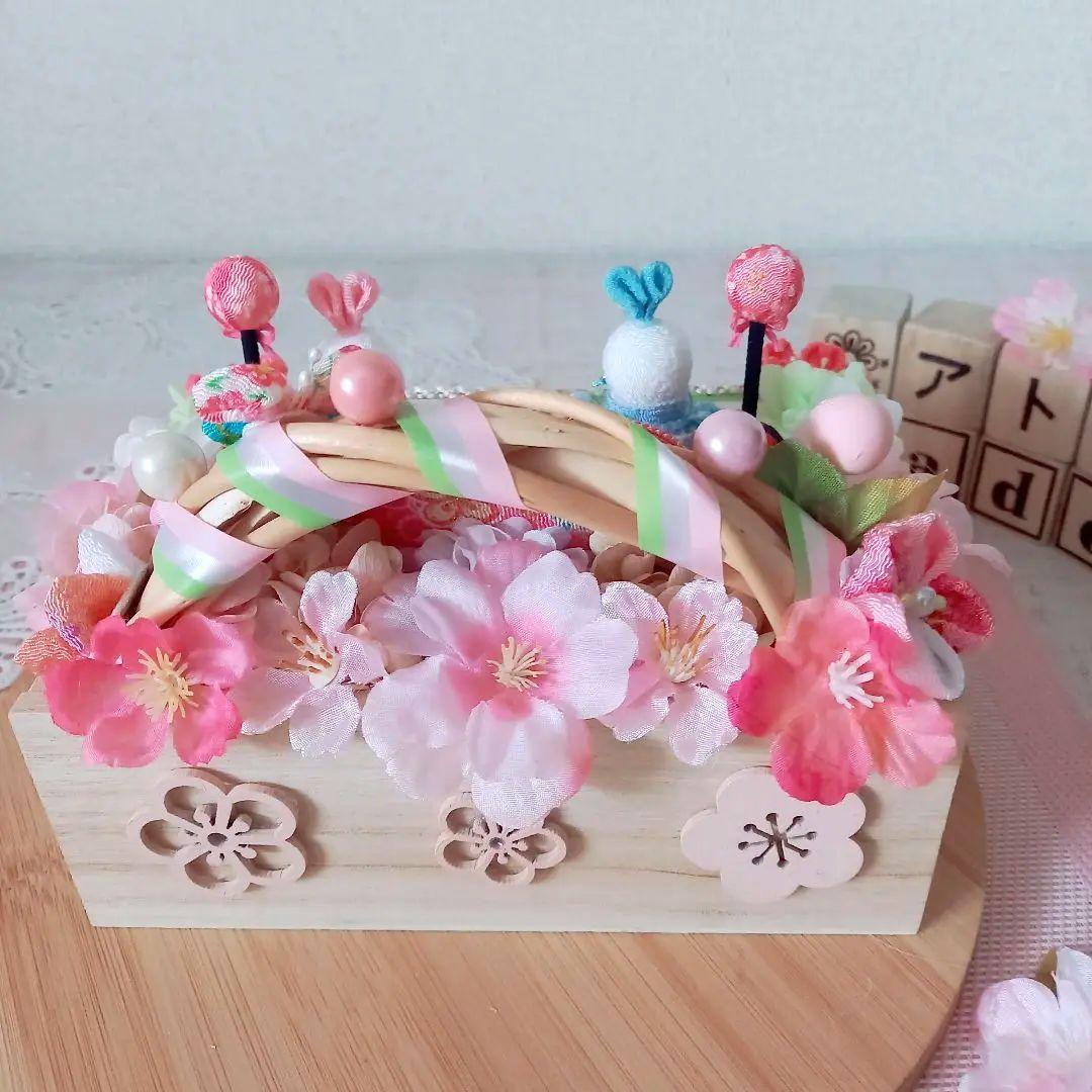 NO20  桃の節句❀.*゜ひな祭りアレンジ  雛人形 木製BOXver.