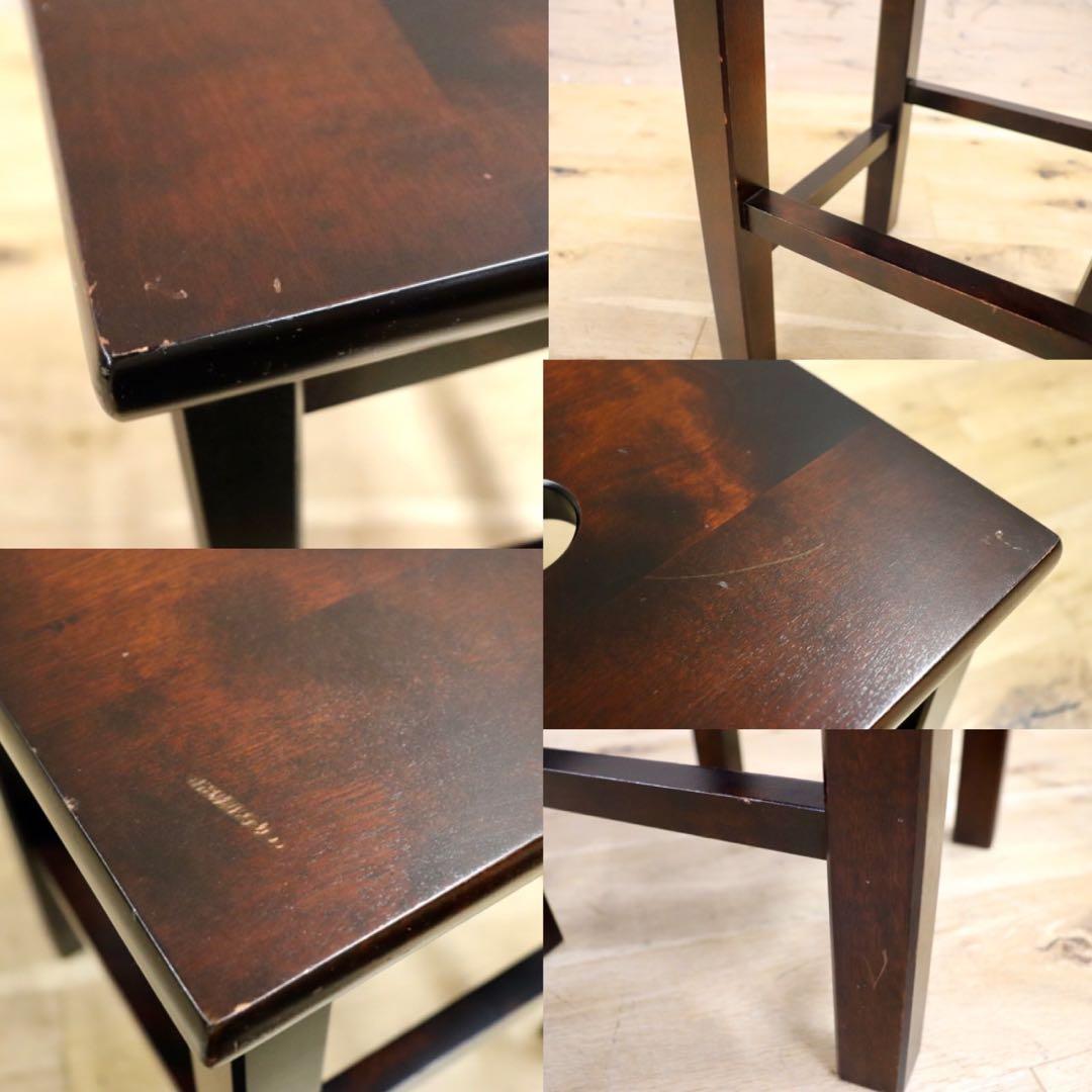 GMIK213○北海道民芸 スツール 樺材 椅子 腰掛け 飾り台 アンティーク