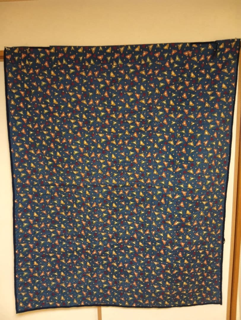 藍染生地使用大判干支パッチワーク120×150