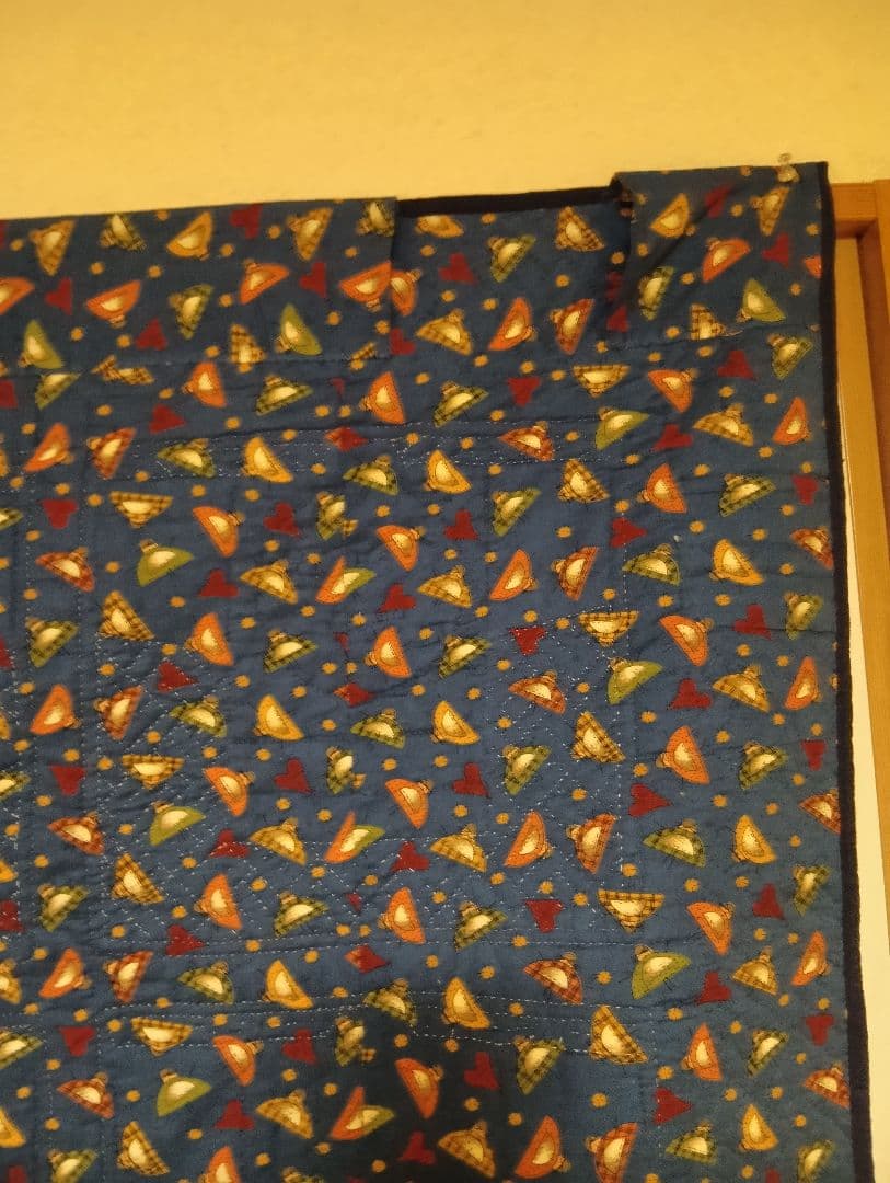 藍染生地使用大判干支パッチワーク120×150