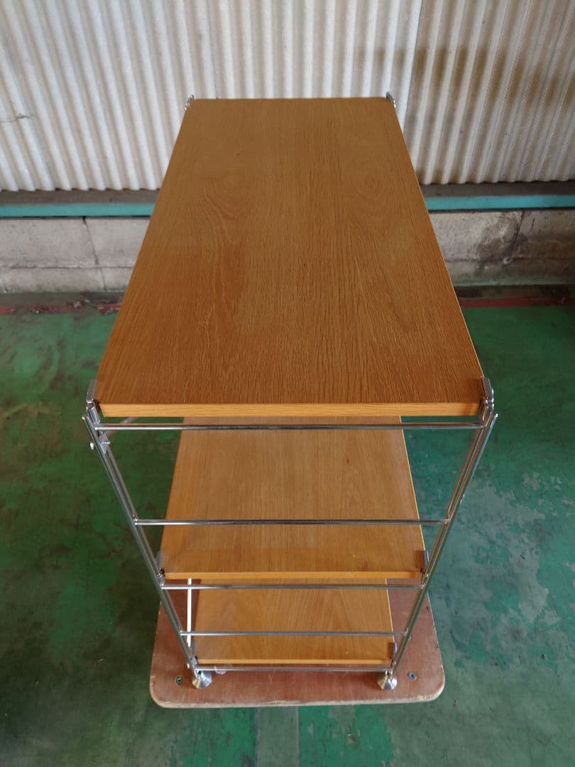 ★引取り可能★無印良品 ステンレスユニットシェルフ オーク材棚セット ワイド 小