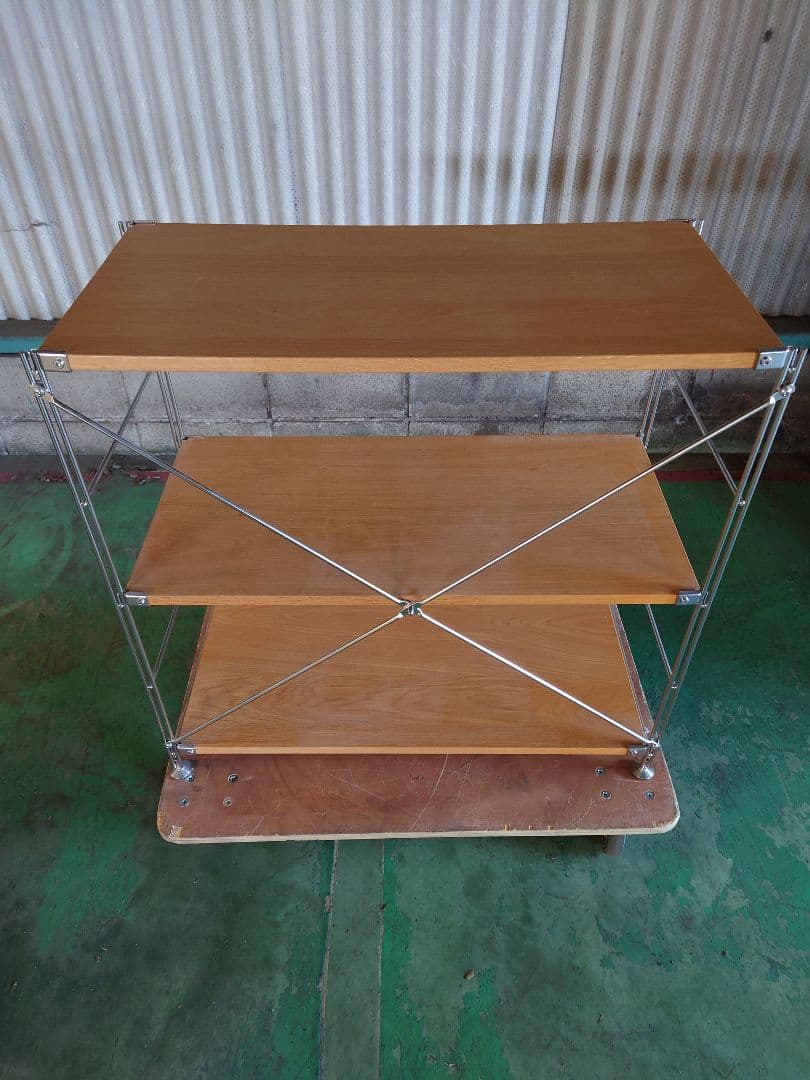 ★引取り可能★無印良品 ステンレスユニットシェルフ オーク材棚セット ワイド 小