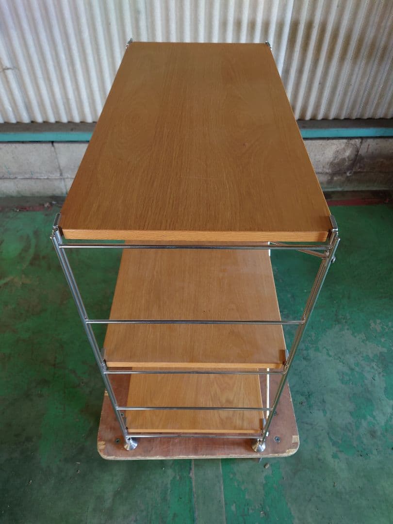 ★引取り可能★無印良品 ステンレスユニットシェルフ オーク材棚セット ワイド 小