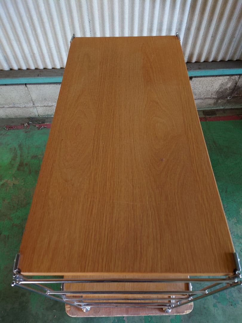 ★引取り可能★無印良品 ステンレスユニットシェルフ オーク材棚セット ワイド 小