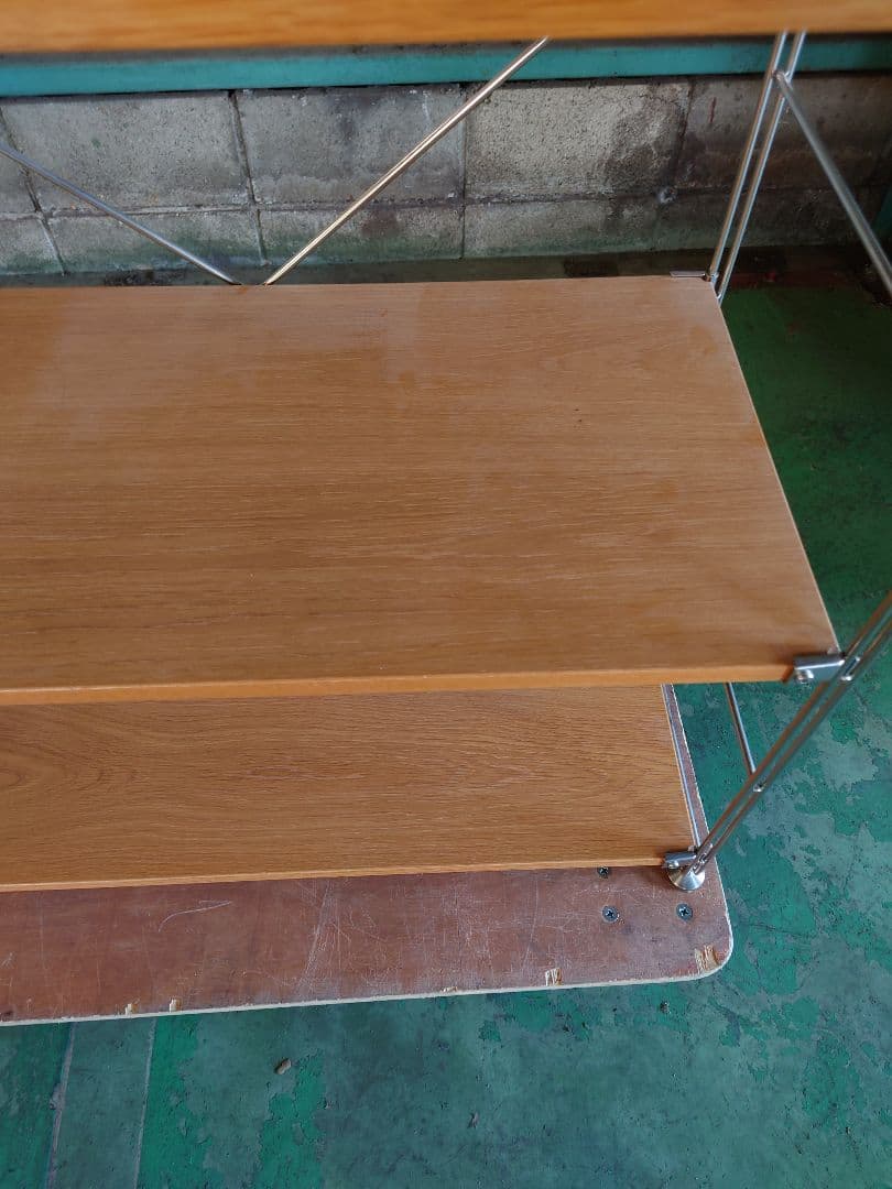 ★引取り可能★無印良品 ステンレスユニットシェルフ オーク材棚セット ワイド 小